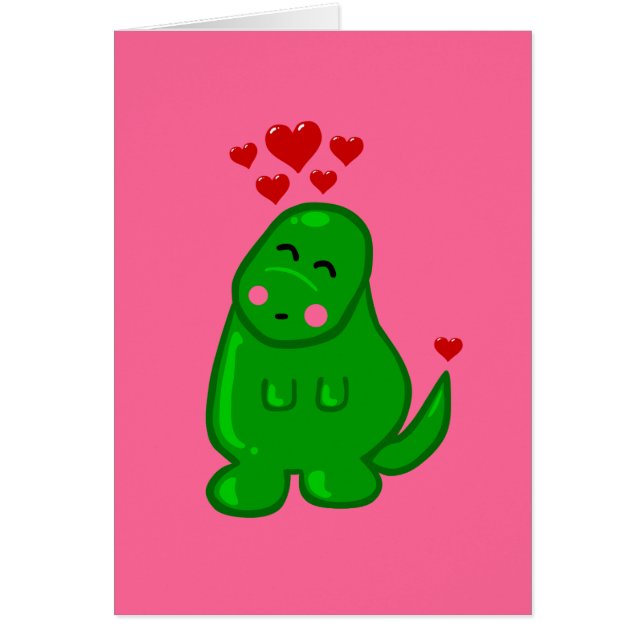 Cute Dinosaur Hälsningskort (Framsidan)