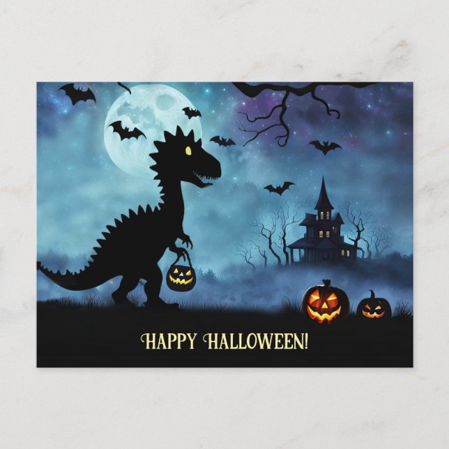 Cute Dinosaur Happy halloween Helg Vykort (Framsida)