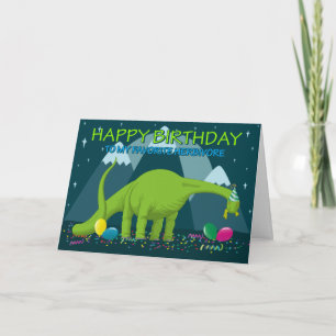 Cute Dinosaur Herbivore, födelsedagen Kort