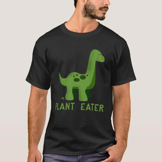 Cute Dinosaur Herbivores  Vegetarian Vegan T Shirt (Framsida)