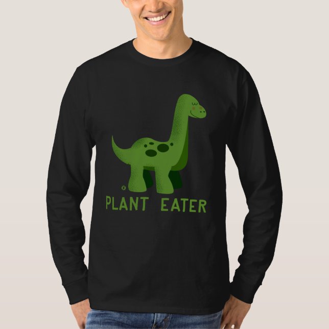 Cute Dinosaur Herbivores  Vegetarian Vegan T Shirt (Framsida)