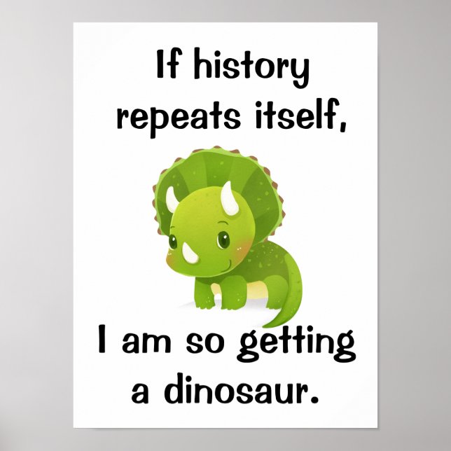 Cute Dinosaur-historik Poster (Framsidan)