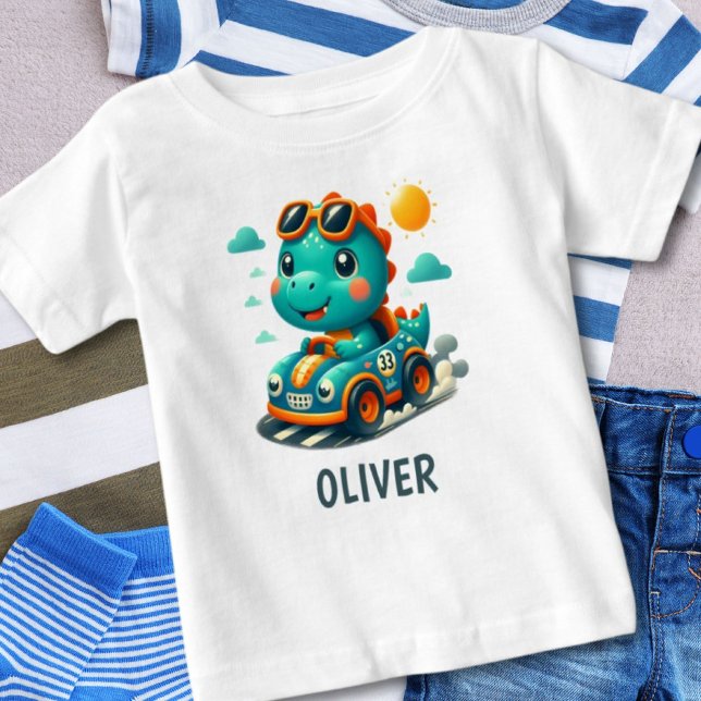 Cute Dinosaur i en Tävla Personlig T Shirt (Skapare uppladdad)