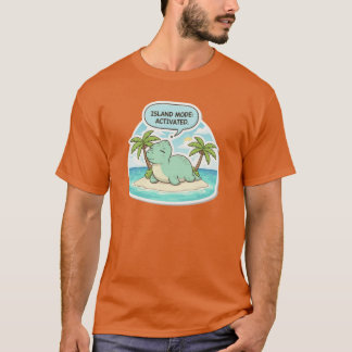 Cute Dinosaur Island-läge Aktiveratropisk Semester T Shirt