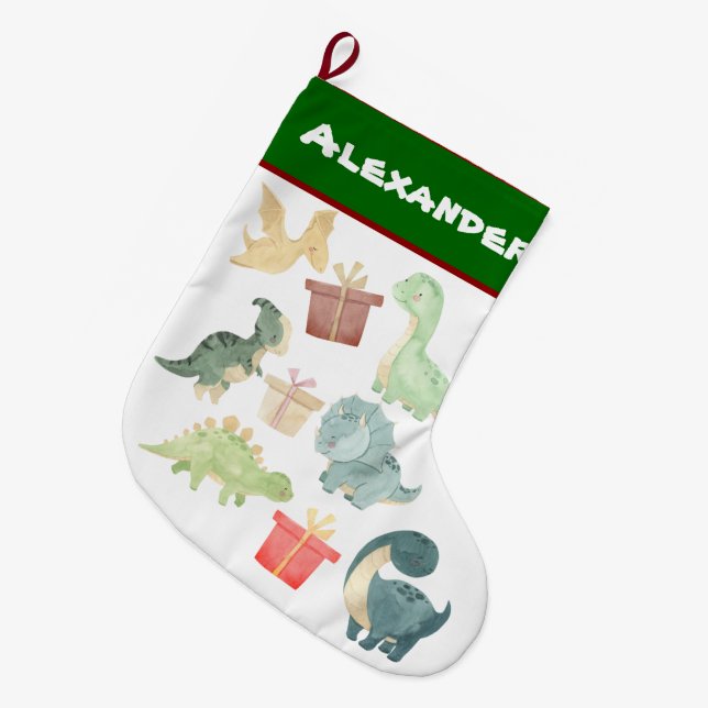 Cute Dinosaur-julklapp - utbyte Stor Julstrumpa (Framsidan (Hängande))