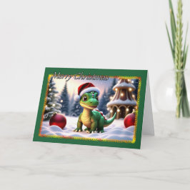 Cute Dinosaur-julkort Kort