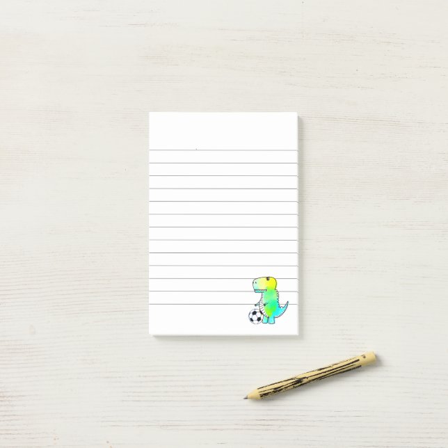 Cute Dinosaur Kärlek Fotfärgsfärgstreck Post-it Block (På skrivbordet)