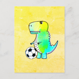 Cute Dinosaur Kärlek Oceaner - vattenfärg Vykort