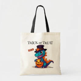 Cute Dinosaur Kids Halloween Bus eller godis Tygkasse