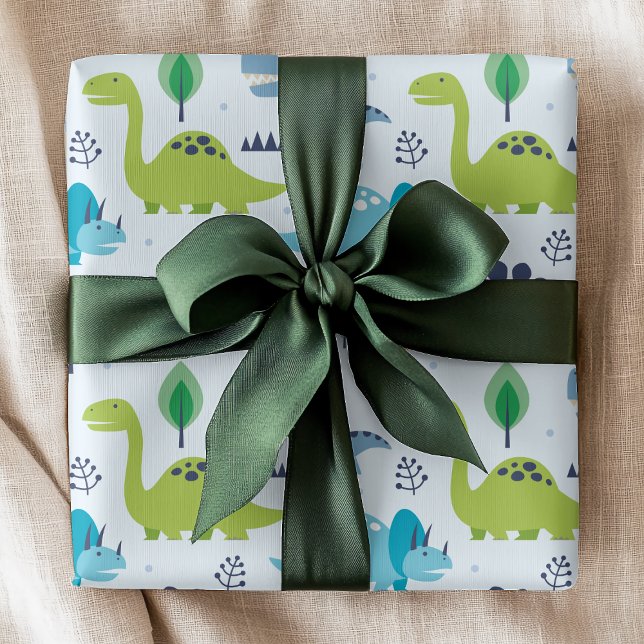 Cute Dinosaur Kids Mönster Presentpapper (Skapare uppladdad)