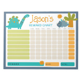 Cute Dinosaur Kids Reward Chart for Daily Routine Anteckningsblock