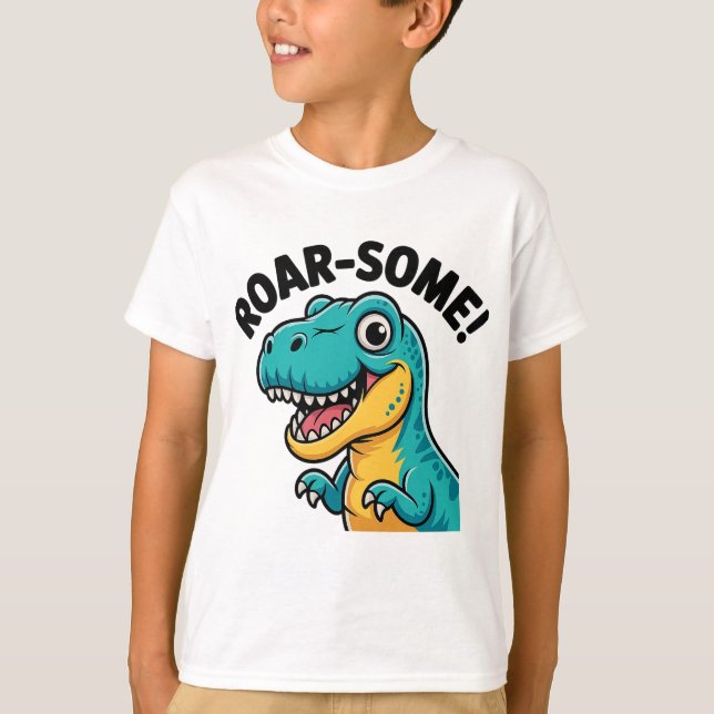 Cute Dinosaur Kids T-Shirt (Framsida)