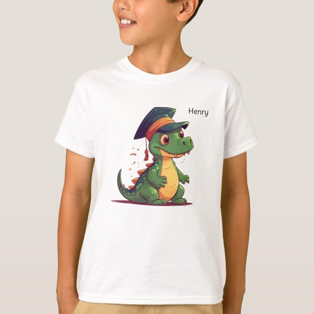 Cute Dinosaur Kindergarten Student Personlig T Shirt (Framsida)