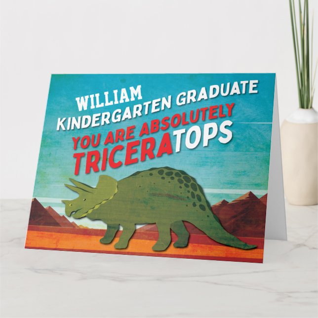 Cute Dinosaur Kindergarten Studenten Kort (Framsida)