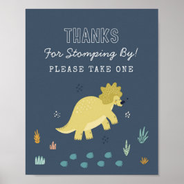 Cute Dinosaur-kort och Party-skylt Poster