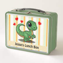 Cute Dinosaur Lunch Box - Lägg till Namn