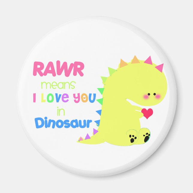 Cute Dinosaur Magnet RAWR (Framsidan)