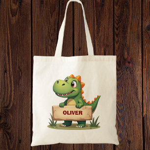 Cute Dinosaur med Namn-Personlig Tygkasse
