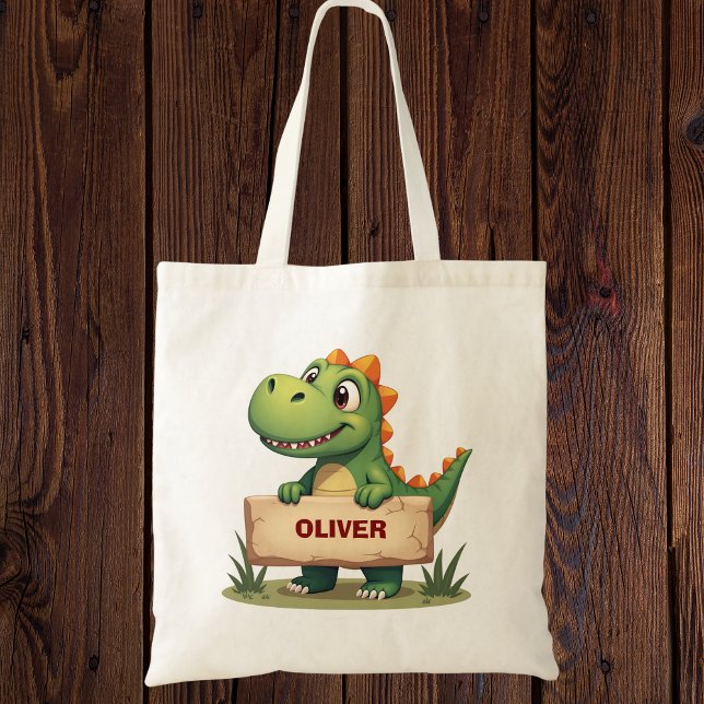 Cute Dinosaur med Namn-Personlig Tygkasse (Skapare uppladdad)