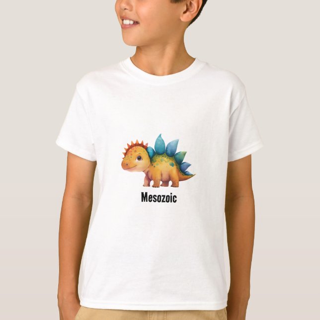 Cute Dinosaur Mesozioc T Shirt (Framsida)