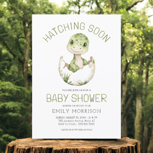 Cute Dinosaur Modern Hatching Soon Baby Shower Inbjudningar