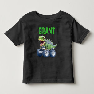 Cute Dinosaur monster lastbil personlig födelsedag T Shirt