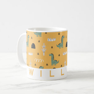 Cute Dinosaur Mönster Mugg Personlig Kids Gift