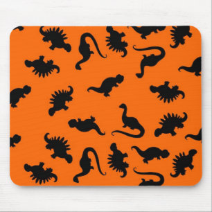 Cute Dinosaur Mönster på Orange Musmatta