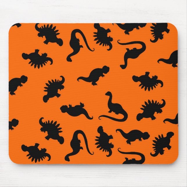 Cute Dinosaur Mönster på Orange Musmatta (Framsidan)