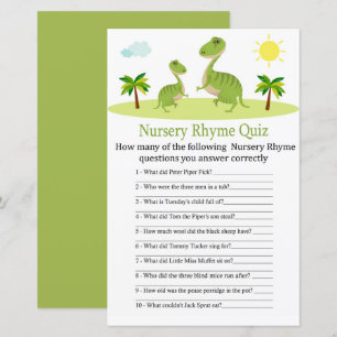 Cute Dinosaur Nursery Rhyme Quiz babyduschspel