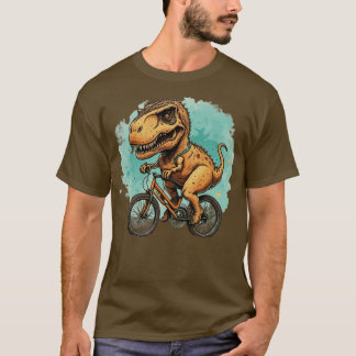 Cute dinosaur på en cykeldino t rex bicykling cu t shirt