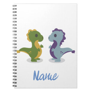 Cute Dinosaur Pair Thunder_Cove Anteckningsbok