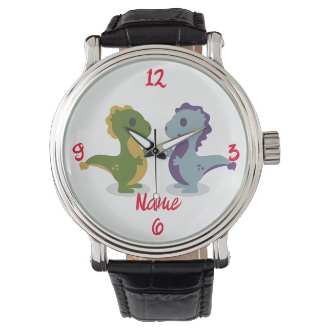 Cute Dinosaur Pair Thunder_Cove Armbandsur (Framsida)