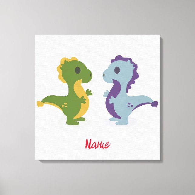 Cute Dinosaur Pair Thunder_Cove Canvastryck (Framsida)
