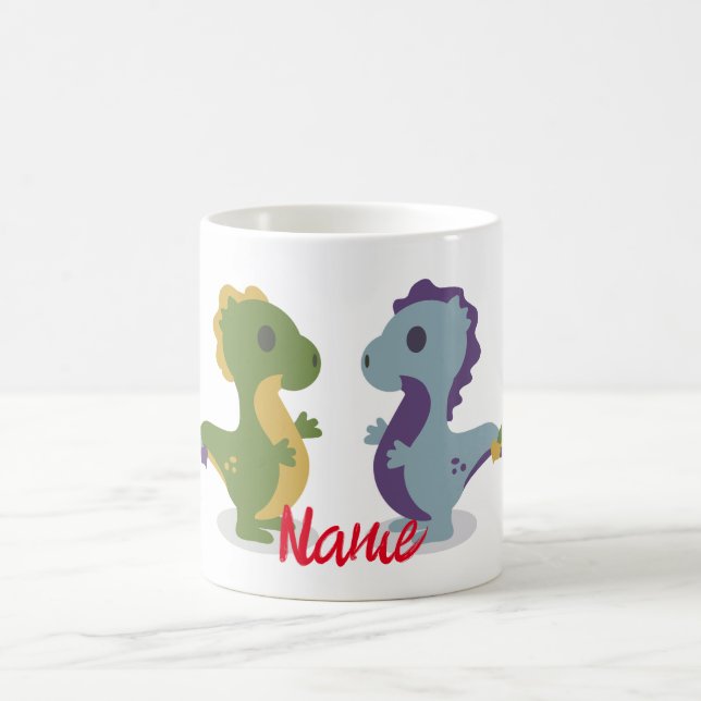 Cute Dinosaur Pair Thunder_Cove Kaffemugg (Center)