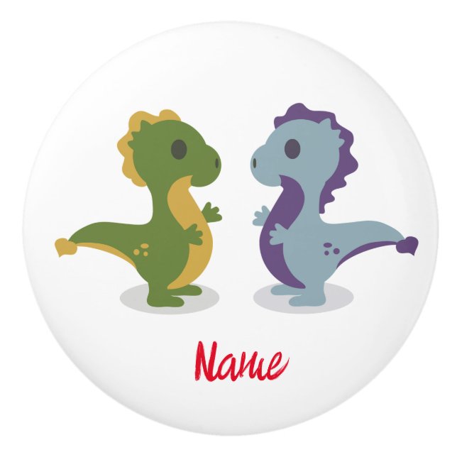 Cute Dinosaur Pair Thunder_Cove Knopp (Framsidan)
