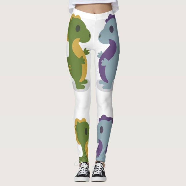 Cute Dinosaur Pair Thunder_Cove Leggings (Framsida)