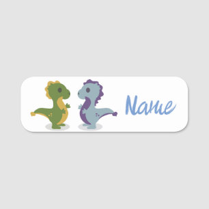 Cute Dinosaur Pair Thunder_Cove Namnbricka