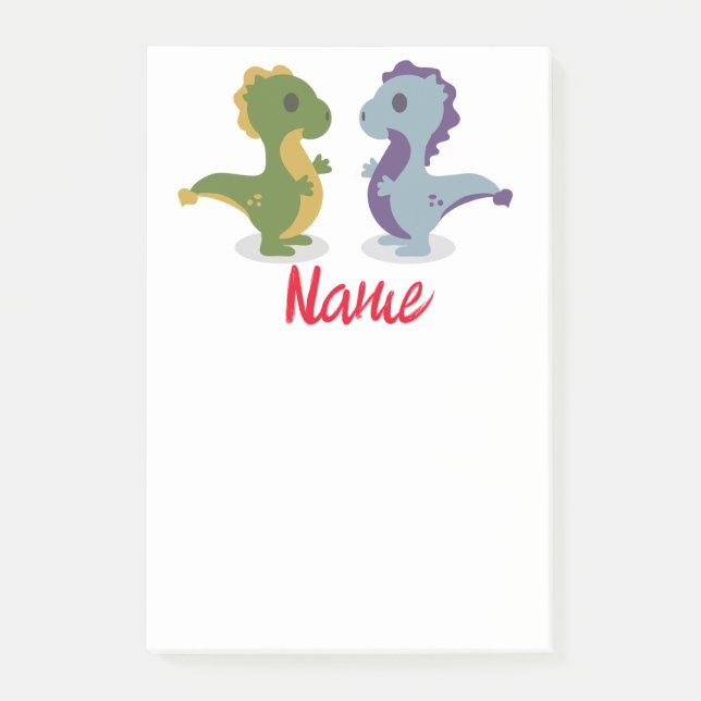 Cute Dinosaur Pair Thunder_Cove Post-it Block (Framsida)