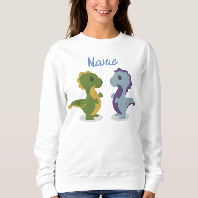 Cute Dinosaur Pair Thunder_Cove T Shirt (Framsida)