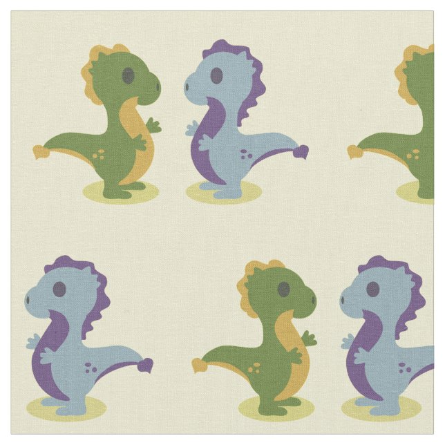 Cute Dinosaur Pair Thunder_Cove Tyg (Närbild)