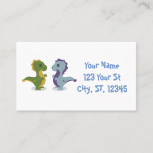 Cute Dinosaur Pair Thunder_Cove Visitkort