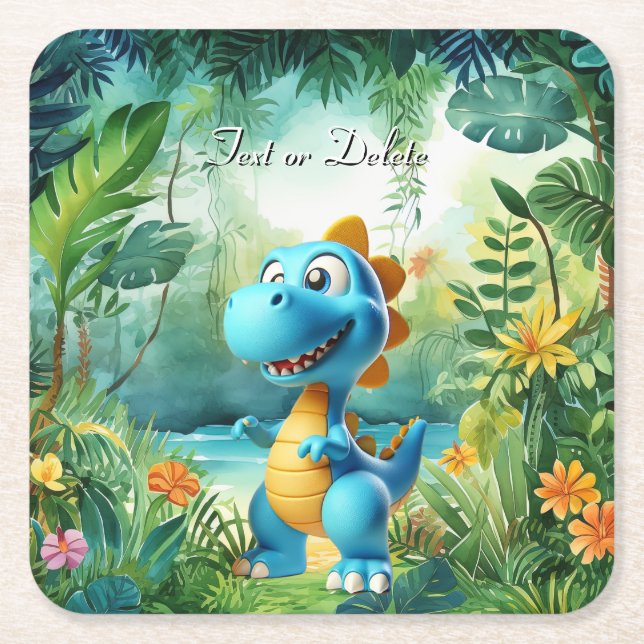 Cute Dinosaur Papper Underlägg (Framsidan)