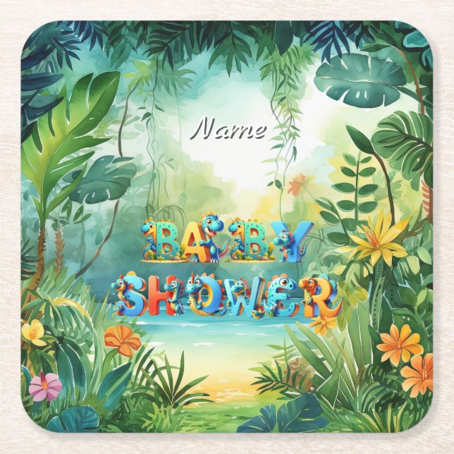 Cute Dinosaur Papper Underlägg (Framsidan)