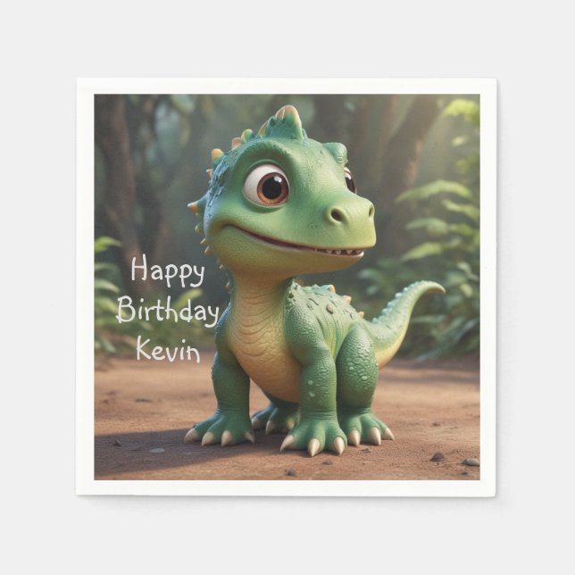 Cute Dinosaur Pappersservett (Framsidan)