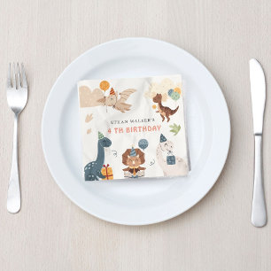 Cute Dinosaur Party Animals Barns födelsedag Napki Pappersservett
