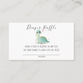 Cute Dinosaur Peony Diaper Raffle Baby Shower Buss Visitkort