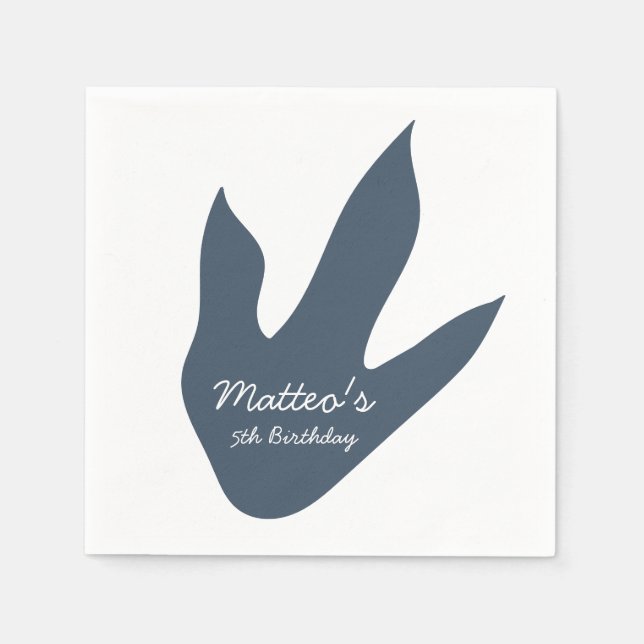 Cute Dinosaur Personlig Birthday Napkins Pappersservett (Framsidan)