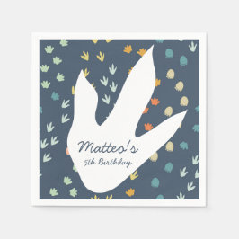 Cute Dinosaur Personlig Birthday Napkins Pappersservett