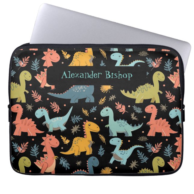 Cute Dinosaur-Personlig Laptop Fodral (Framsidan)